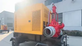 مضخة مزدوجة السحب مثبت على مقطورة