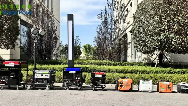 مولد كهرباء بنزين 5 كيلوواط مزوّد ببرج إنارة متنقل