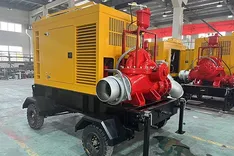 مضخة مزدوجة السحب مثبت على مقطورة